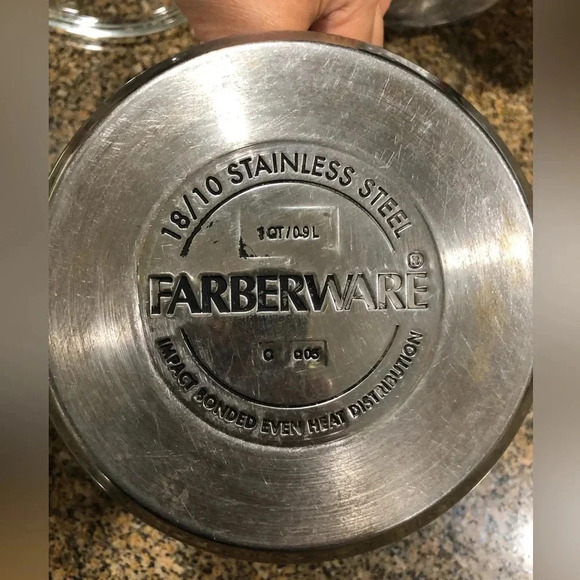 VTG FARBERWARE 1QT SAUCE PAN BLACK HANDLE AND METAL RING - Picture 4 of 7